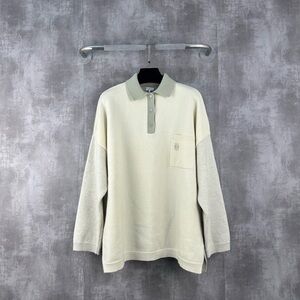 🚩steal authentic Loewe Cream Long Sleeve Polo Shirt